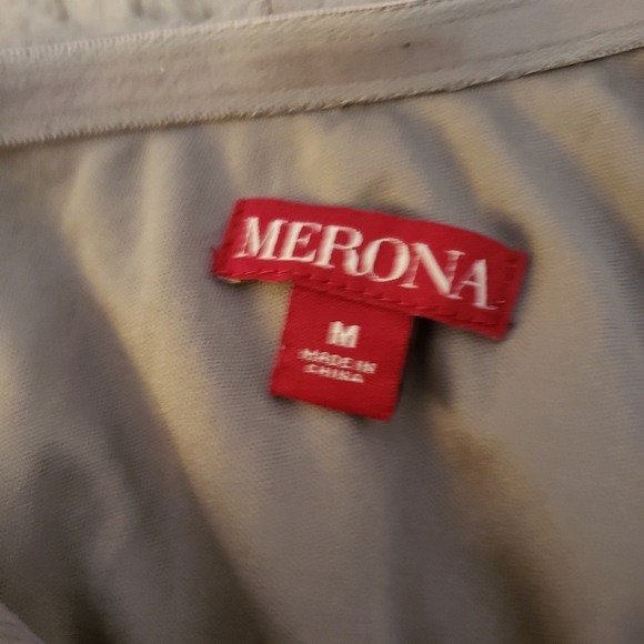 *Merona One Shoulder Elastic Waist Midi Dress Size Medium Sleeveless Grey - Picture 3 of 7